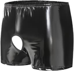 BamBella ® - Boxer short Maat S/M Datex Zwart (Latex en stof SM kleding BDSM erotische heren kleding ondergoed lingerie onderbroek — thumbnail 1