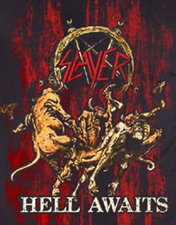 Zwart Heren T-Shirt met Metal Band Logo - Hell Awaits Print — thumbnail 2