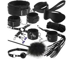 Without Lemon - Erotische Accessoires Set - 10-delige Erotische Bondage Set voor Koppels - BDSM - Valentijnsdag - Zwart