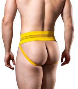 MM Sports The Original No. 10 Swimmer/Jogger Jockstrap 3 inch Yellow - MAAT M - Heren Ondergoed - Jockstrap voor Man - Mannen Jock — thumbnail 5