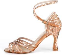 Dames Latin dansschoenen met kristallen hoge hak voor ballroom en salsa — thumbnail 4