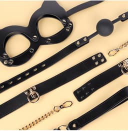 Dare to Undress – Fifty Shades of Grey – Luxe 8-delige BDSM Set met Opbergkoffer – Premium – BDSM Bondagesets - Valentijn Cadeau - Handboeien, Halsband, Masker, Gagbal & Zweep - Sex Toys voor Koppels - Seksspeeltjes voor mannen en vrouwen - Kinky — thumbnail 5