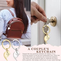 Keychain Set voor Stellen - Stijlvolle Cadeauset met Roze Cadeauzak - Perfecte Romantische Cadeaus voor Hem en Haar - Uniek en Betekenisvol — thumbnail 4