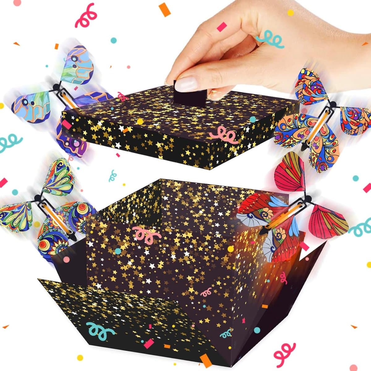 Verrassingsgeschenkdoos - vlinders - doe-het-zelf explosiebox - klein - verjaardagscadeau voor vrienden en familie - creatieve gift box — afbeelding 1
