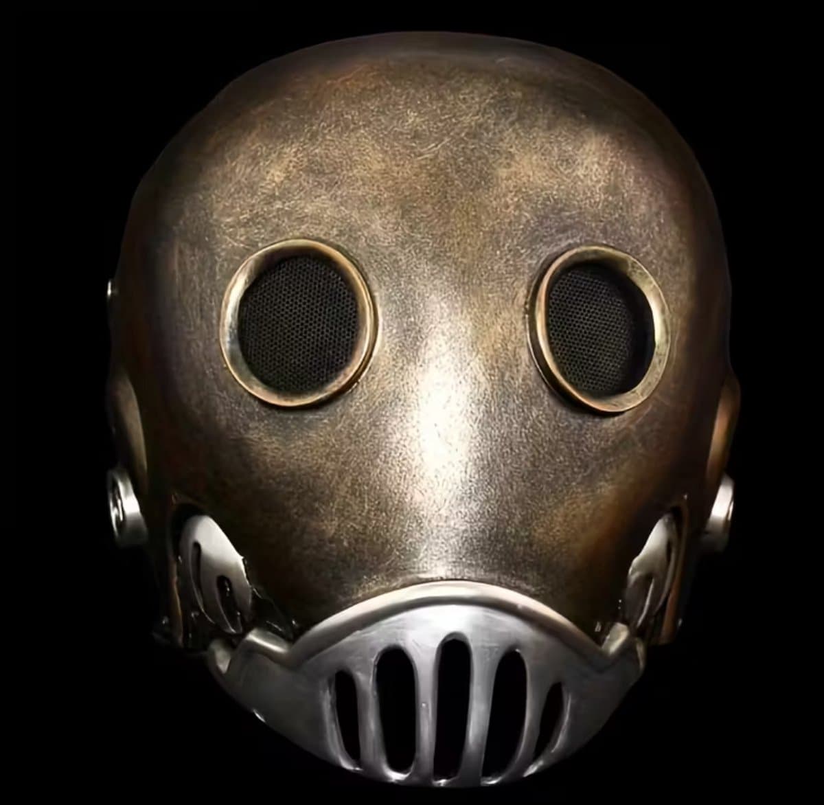 Bronskleurig Gasmasker – Cosplay & Halloween – Sci-Fi Design — afbeelding 1