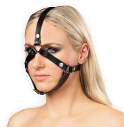 Rimba - Lederen Hoofdharnas met Collar en Neushaak - Zwart — thumbnail 11