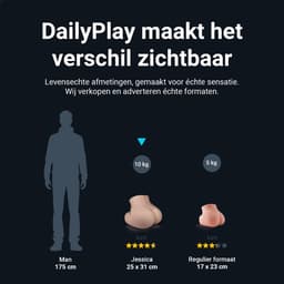Dailyplay Levensechte Masturbator Billen voor Mannen – TPE - 10kg - 31cm - Sex Toys Man – Kunstvagina met Kont en Anus- Pocket Pussy — thumbnail 2