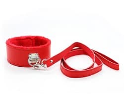 Smart Moves - Bont Gevoerde Collar met Leiband - Rood