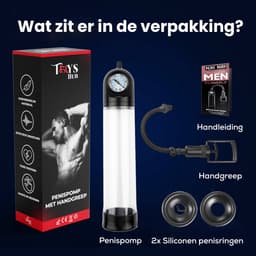 Toys Hub® Penispomp met Handgreep & 2 Penisringen - Gratis Ebook - Trekmechanisme – Penis Vergroter – Barometer Display - Sex Toys voor Mannen – 20CM — thumbnail 9