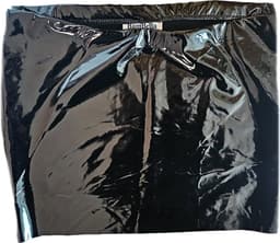 BamBella® - Datex (Mix latex en stofmini rok - L/XL - Sexy Erotische dames BDSM SM fetish kleding zwart — thumbnail 4