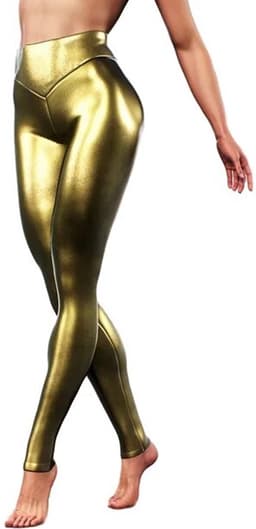 Sexy legging broek dames - Goud - Skinny - Fashion - Erotisch getint - V taille - Festival - Gold thema - Clubwear — thumbnail 1