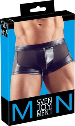 Uitdagende Wetlook Short met Netstof Stukken — thumbnail 2