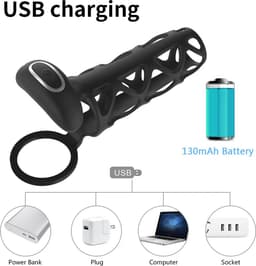 Scrotum en penis sleeve vibrator - Remote - One size - 10 standen - Kuisheidskooi — thumbnail 3