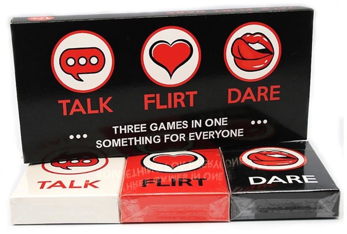 Nooitmeersaai - Talk Flirt Dare kaartspel - Engelstalig - 3-in-1 set - Erotische spellen — afbeelding 1