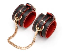 DOWO® - Handboeien - Body Bondage - Sexy Lingerie - Erotiek Riem – SM - BDSM - PU Leer- Harnas Vrouwen - Sextoys voor vrouwen – Rood & Zwart — thumbnail 1