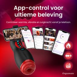 Orgazmate - Sara de Masturbator Voor Man - Sex Toys Voor Mannen - Met Warmtefunctie, APP Control & Mobiele Houder - 9 Zuig & Vibratiestanden - Pocket Pussy - USB Oplaadbaar — thumbnail 5