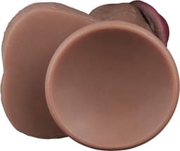 LoveToy - Dubbellaagse siliconen dildo XXL 28 cm (Ø7.4 cm) - Bruin — thumbnail 4