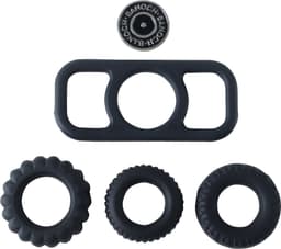 Banoch | Cockring set van zwart siliconen | 4 delig | penisring — thumbnail 13