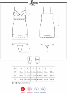 Obsessive Lovica Jurkje & String - Erotische Jurk - Maat XXL - Rood — thumbnail 4