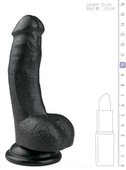 EasyToys - Realistische Dildo met Zuignap - 15 cm - Dildo's - Sex Toys voor Vrouwen en Mannen - Dildo Mannen Anaal - Zwart — thumbnail 6