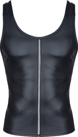 Regnes Fetish Planet – Wetlook Heren mouwloos t-shirt – Zwart - Maat S — thumbnail 4