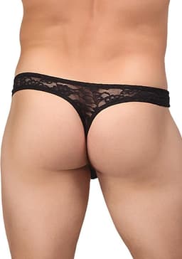 Male Power Stretch Lace Thong Bong Thong L/XL - zwart — thumbnail 7