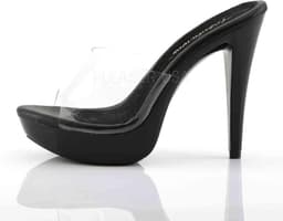 Fabulicious - COCKTAIL-501 Muiltjes met hak - US 6 - 36 Shoes - Zwart/Transparant — thumbnail 3