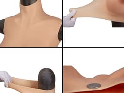 Korte Siliconen Borstprothesen - B-cup - 100% hypoallergene medische siliconen - Wearable Borst - Kunstmatige Nep Borst - Korte Valse Borsten Borst - Siliconen Huid Bodysuit - Voor Crossdresser - Transgender - Mastectomie - Body4Everybody — thumbnail 5