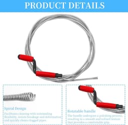 Pipe Cleaning Spiral 6 mm x 5 m, Drain Cleaner Spiral (5 m, Red) - ShopVlot — thumbnail 4