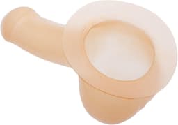 Latex mouw met glans en scrotum - semi-transparant - voor latex kleding - optimale stimulatie - ShopVlot — thumbnail 2