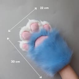 Fursuit Poten Faux Fur Pluche Harige Poten, Therian Poten met klauwen, Padding Therian Handschoenen, Harige Spullen Kat Poot Handschoenen Wolf Poot Vos Harige Handschoenen — thumbnail 3