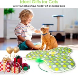 interactieve spelletjes voor katten in huis, beweegbaar kattenspel, automatisch kattenspel met veren, stimulerende spelletjes voor katten, ondersteunt USB-opladen (Groen) — thumbnail 3