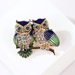 Broche kristal uil broche pinnen revers voor kleding tassen jassen — thumbnail 3