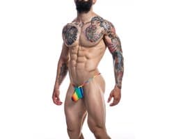 Cut4Men - Herenstring met Penis Pouch - Rainbow L/XL