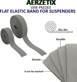 – C67354 – riemband/plat geweven elastiek 2 m voor bretels – breedte 25 mm – grijze kleur – broeken, kleding, korte artikelen, naaien, knutselen, kledingstof — thumbnail 2