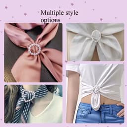 6 stuks Sjaalring Klem, Parelensjaal Ringklemmen, Ronde T-shirt Dasringen, Modieuze Metaal Kledingklem voor Dameskleding, Decoratieve Kledingaccessoires — thumbnail 5