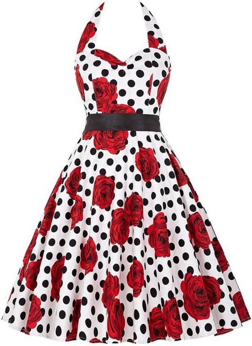 Vintage Stijl Polkadot Jurk voor Dames Jaren '50 Cocktail & Feest — afbeelding 1
