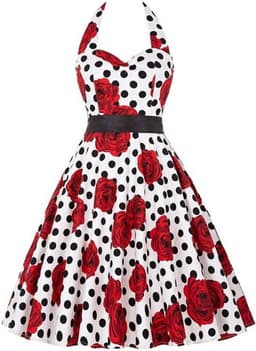 Vintage Stijl Polkadot Jurk voor Dames Jaren '50 Cocktail & Feest — thumbnail 1