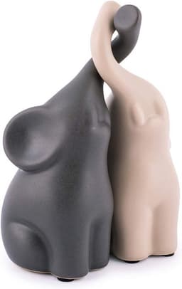 Verliefde olifanten set van 2 - Keramische decoratie 11 cm — thumbnail 2