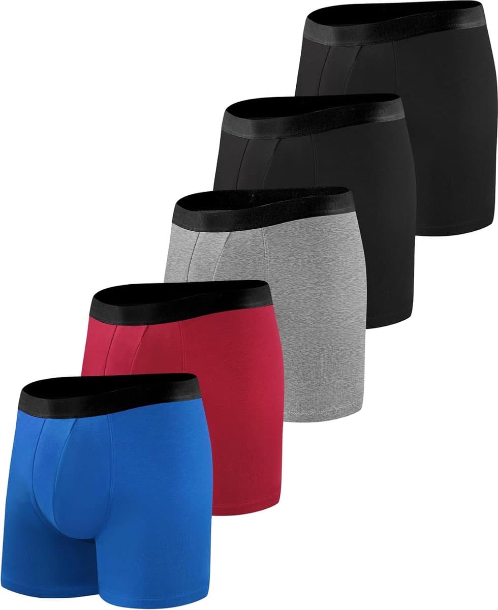 5-pack Heren Incontinentiebroeken, Wasbare Boxers voor Mannen met Ultra-Absorbeerbare Beschermende Pads, Lekvrije Herbruikbare Geurbestrijdende Onderbroeken voor Na de Operatie (Multicolor03 — afbeelding 1