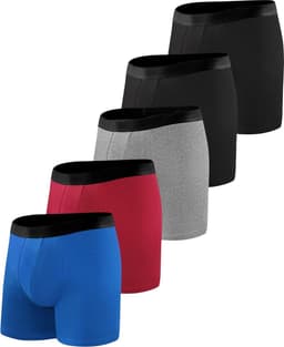5-pack Heren Incontinentiebroeken, Wasbare Boxers voor Mannen met Ultra-Absorbeerbare Beschermende Pads, Lekvrije Herbruikbare Geurbestrijdende Onderbroeken voor Na de Operatie (Multicolor03 — thumbnail 1