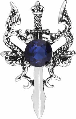 broche kristal dubbele draak revers pin mode kraag borstspeld vintage badge mantel pak rok klinknagels accessoires voor mannen tieners vrouwen, Mittel, Stras — thumbnail 1