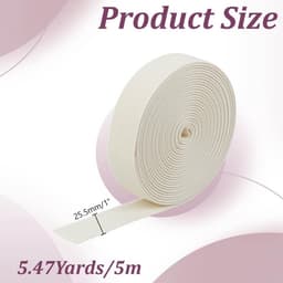 Elastische band keperstof brede elastische band 2,55 cm beige dubbelzijdige keperstof geweven elastieken band polyester garen elastieken band voor naaien broek rok — thumbnail 4