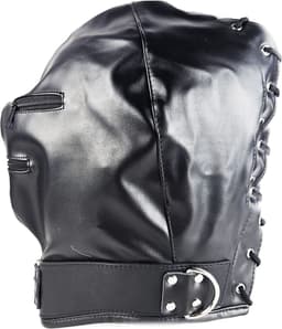 BNDGx® - Extreme BDSM Masker - Nep Leer met rits mond ogen dicht - SM — thumbnail 2