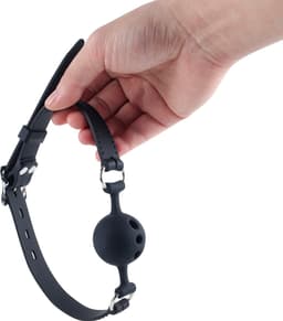 Banoch - ball gag siliconen small - zwart Ø 3,5 cm — thumbnail 3