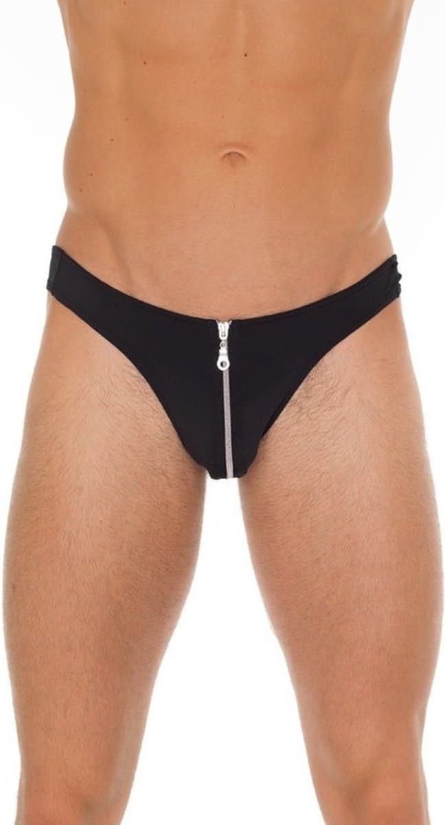 Amorable - Mannen String Met Rits - Zwart - One Size - Sexy Mannen Ondergoed - Erotisch — afbeelding 1