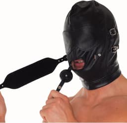 Bondage play - Hoofdmasker met afneembaar mondknevel — thumbnail 6
