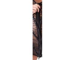 Cottelli Collection – Kanten Jurk met Erotische Kenmerken en Wetlook Strepen voor Plezier en Uitdaging – Maat M - Zwart — thumbnail 5