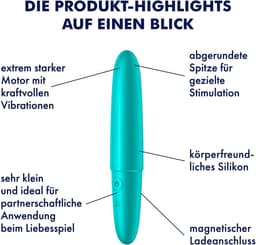 Satisfyer, minivibrator, 'Ultra Power Bullet 6', 13 cm, waterdicht, medische siliconen, oplaadbaar — thumbnail 2
