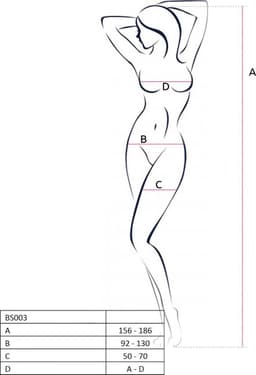Passion Bs046 - Erotische Catsuit - Bodystocking Met Open Kruis - One Size - Rood — thumbnail 2